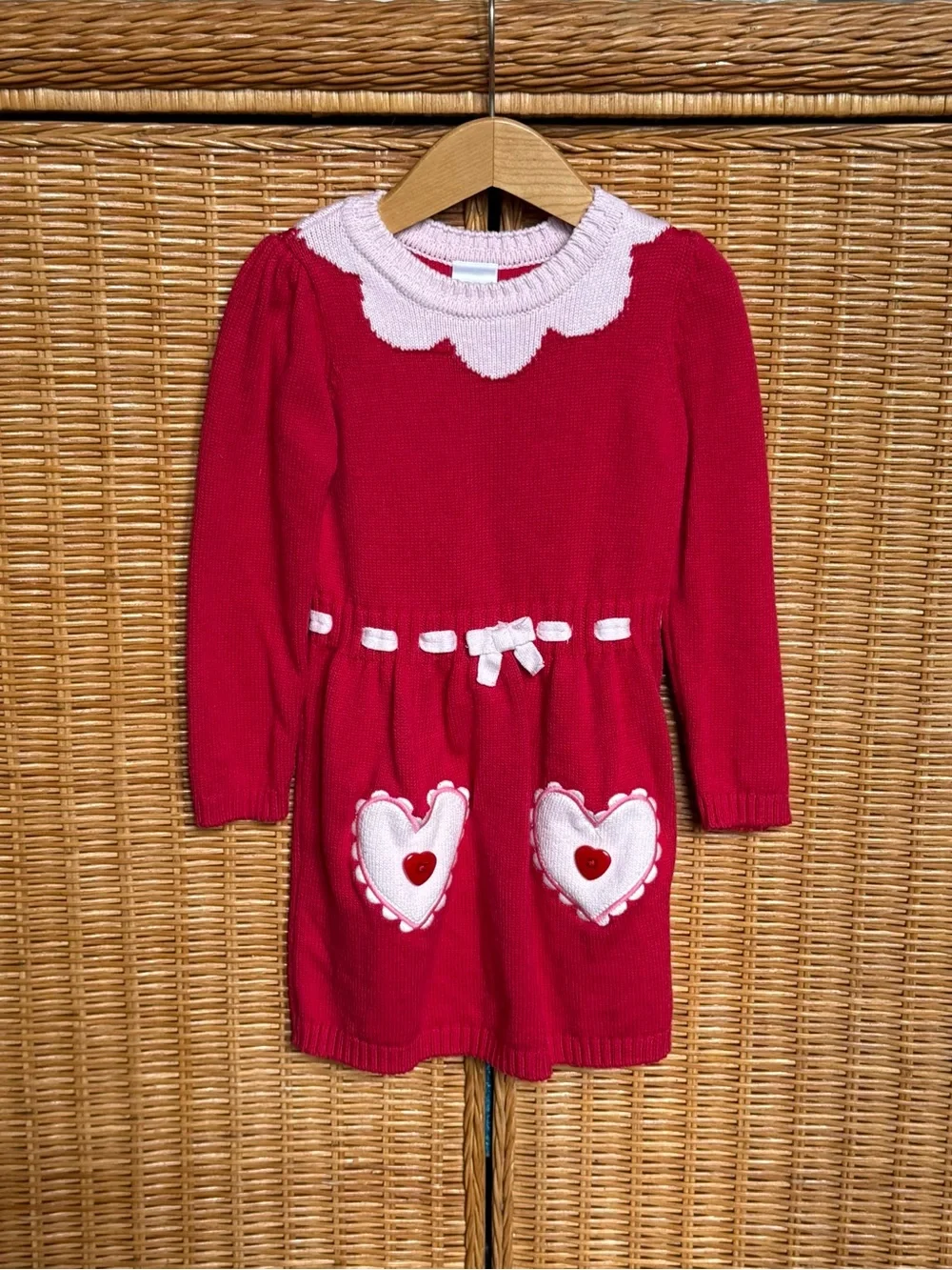 Gymboree Red & pink heart sweater dress